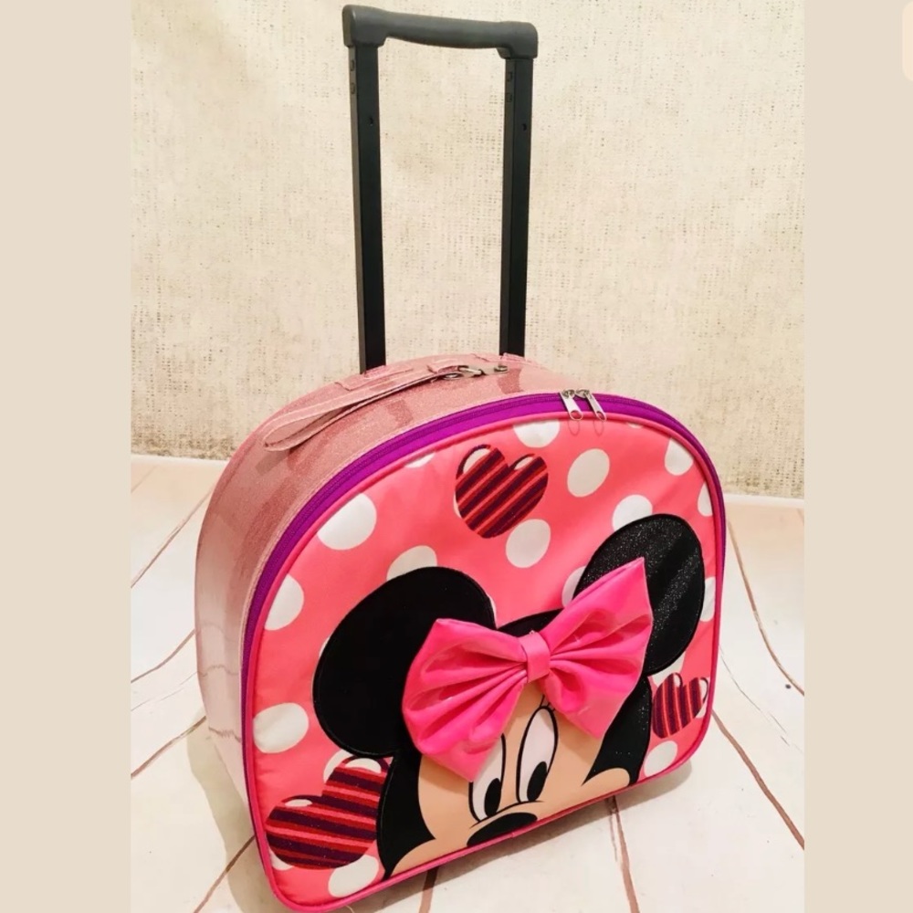 🌺 THE DISNEY STORE 🌺 Pink Minnie Mouse Suitcase